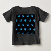 Paw Print Baby's T - Shirt (Black & Blue) (Vorderseite)