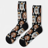 Paw Print Black Niedlich Socken (Linkes Detail)