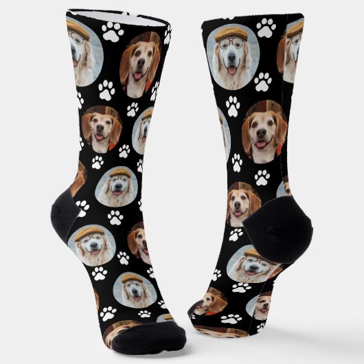 Paw Print Black Socken (Gewinkelt)