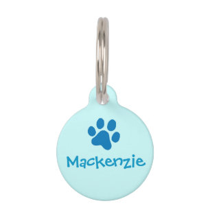 Paw Print Blue Haustiermarke