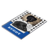 Paw Print Blue Pet Hund 2 Foto Notizblock (Linke Seite)