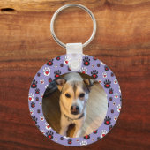 Paw print blue red heart name schlüsselanhänger (Rückseite)