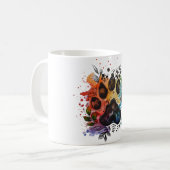 Paw Print Boho Wasserfarbe Kaffeetasse (Vorderseite Links)