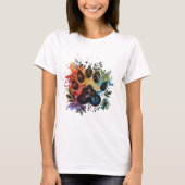 Paw Print Boho Wasserfarbe T-Shirt (Vorderseite)