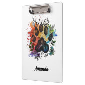 Paw Print Boho Watercolor Klemmbrett (Links)