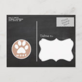 Paw Print; braun Zickzack Einladungspostkarte (Rückseite)