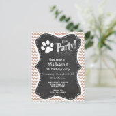 Paw Print; braun Zickzack Einladungspostkarte (Stehend Vorderseite)