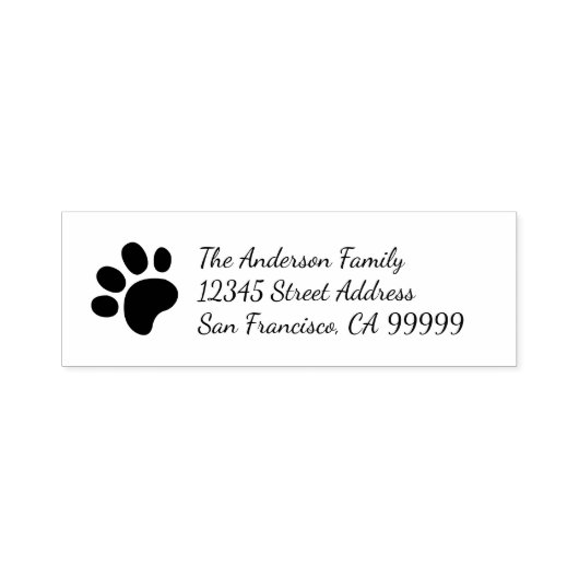 Paw Print - Briefmarke der selbstfarbigen Adresse Permastempel (Design)
