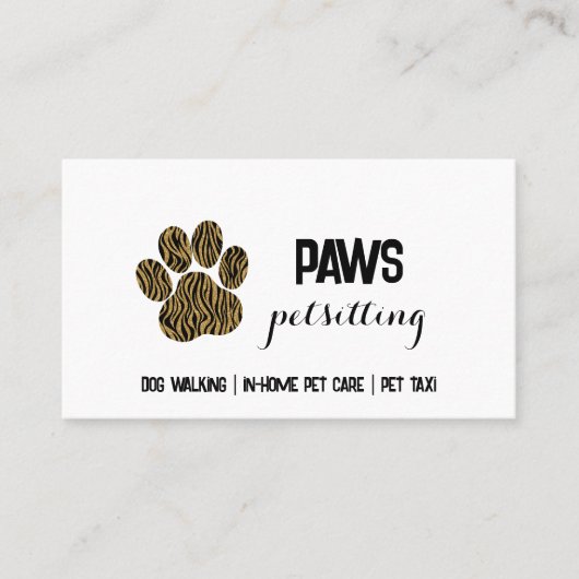 Paw Print Business Card Visitenkarte (Vorderseite)