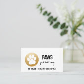 Paw Print Business Card Visitenkarte (Stehend Vorderseite)