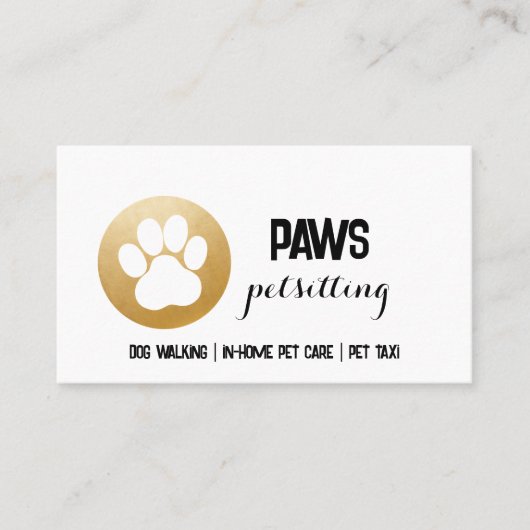 Paw Print Business Card Visitenkarte (Vorderseite)