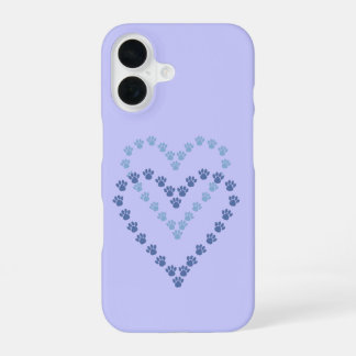 Paw Print Case-Mate iPhone 16 Hülle Blau & Lavende