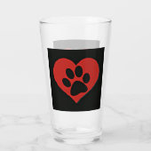 Paw Print Cat Dog Glas (Rückseite)