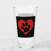 Paw Print Cat Dog Glas (Vorderseite)