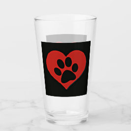 Paw Print Cat Dog Glas