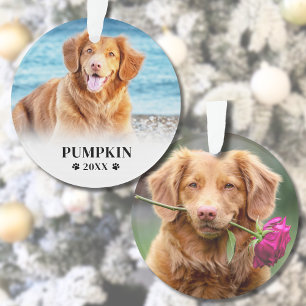 Paw Print Christmas Hund Name Pet Foto Ornament
