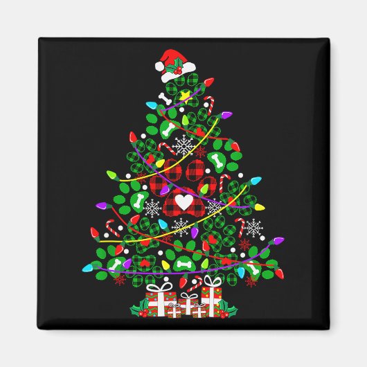 Paw Print Christmas Tree Dog Or Cat For Men Women  Magnet (Vorne)