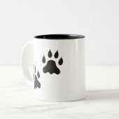 Paw Print Coffee Cup Zweifarbige Tasse (Vorderseite Links)