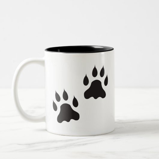 Paw Print Coffee Cup Zweifarbige Tasse (Links)