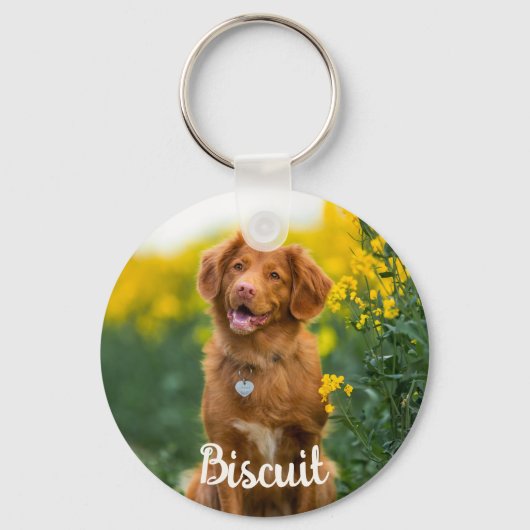 Paw Print Cookies Green Pattern Monogram Schlüsselanhänger (Vorderseite)