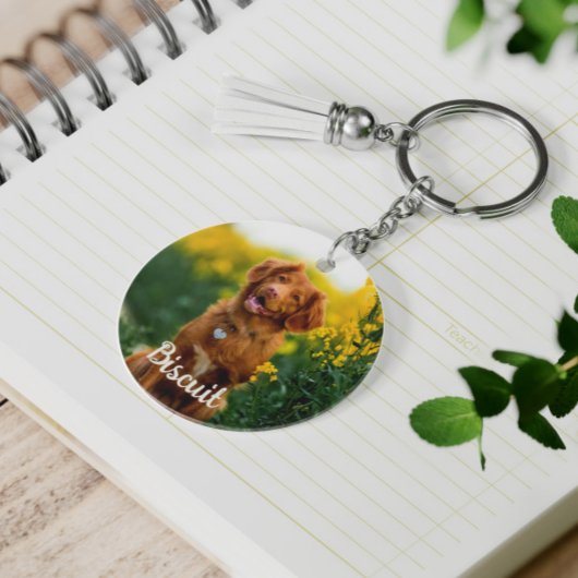 Paw Print Cookies Light Blue Pattern Monogram Schlüsselanhänger