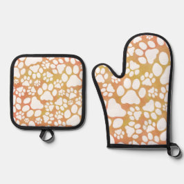 Paw Print Design von Glenda S. Harlan Ofenhandschuh & Topflappen-Set