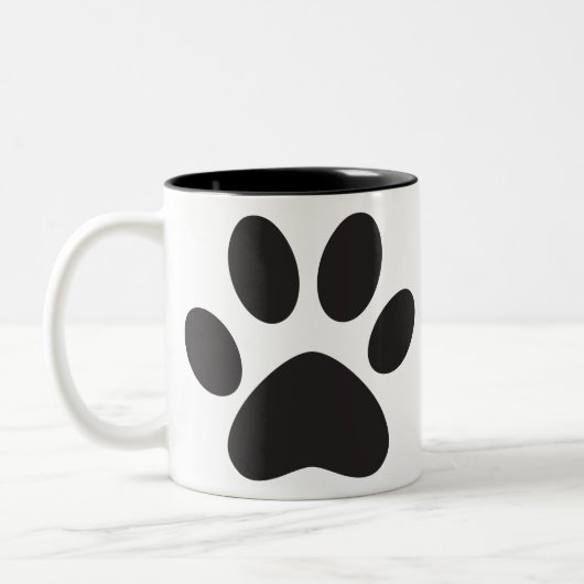 Paw Print Dog Cat Animal Pet Foot Puppy Zweifarbige Tasse (Links)