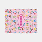 Paw Print Dog Fleece Blanket (Vorderseite (Horizontal))