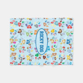 Paw Print Dog Fleece Blanket (Vorderseite (Horizontal))