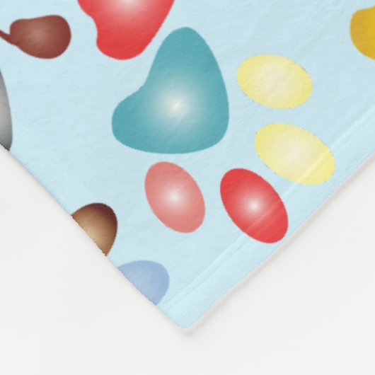 Paw Print Dog Fleece Blanket (Ecke)