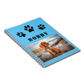 Paw Print Dog or Pet Photo and Name Notizblock (Rechte Seite)