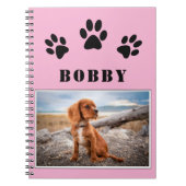 Paw Print Dog Pet Photo and Name Notizblock (Vorderseite)