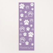 Paw Print Doga-Modern Monogram-Prana Lila Yogamatte (Vorderseite)