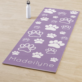 Paw Print Doga-Modern Monogram-Prana Lila Yogamatte
