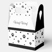 Paw Print Fevor Box Schwarz-Weiß-Hund Bevorzugung  Geschenkschachtel (Geöffnet)