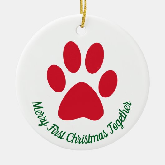 Paw Print First Christmas Gemeinsam Ornament (Vorne)