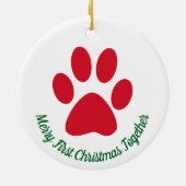 Paw Print First Christmas Gemeinsam Ornament (Hinten)