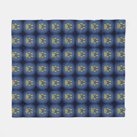 Paw Print Fleecedecke (Vorderseite (Horizontal))
