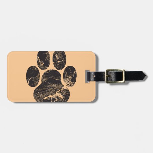 Paw Print Gepäckanhänger (Vorderseite horizontal)