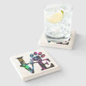 Paw Print - Geschenke für Hundeliebhaber Steinuntersetzer (Seitenansicht)
