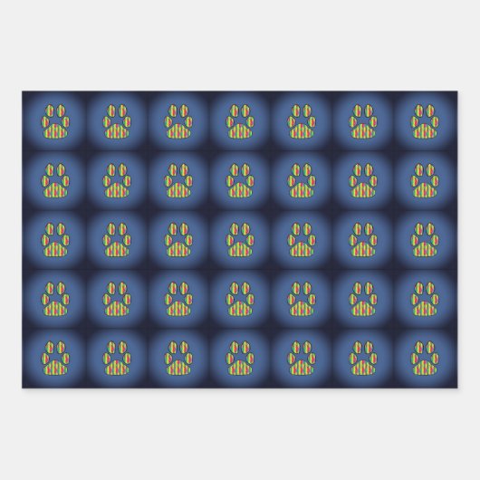 Paw Print Geschenkpapier Set (Vorderseite 3)