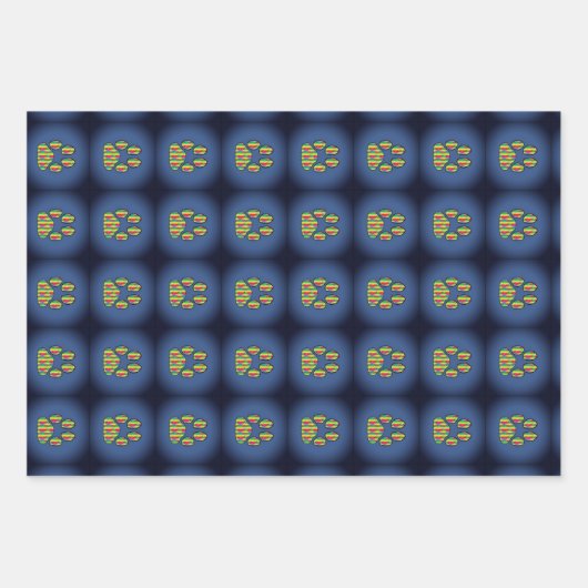 Paw Print Geschenkpapier Set (Vorderseite 2)