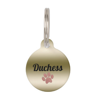 Paw Print Gold Personalisiert Pet ID Tag Tiernamensmarke