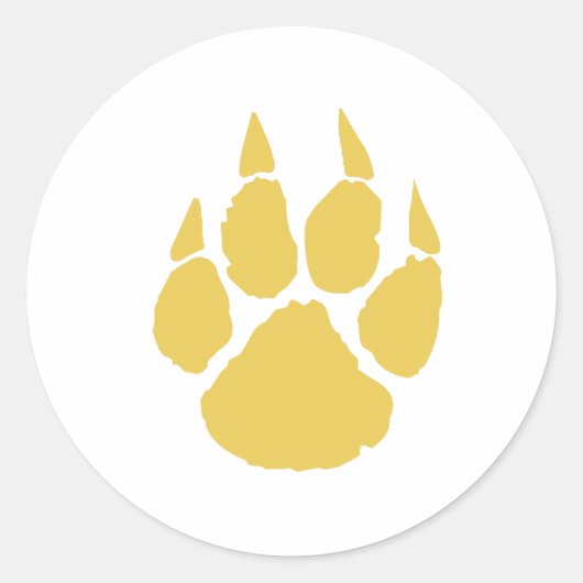 Paw Print Gold Runder Aufkleber (Vorderseite)