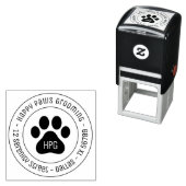 Paw Print Grooming Business Round Address Permastempel (Beispiel)