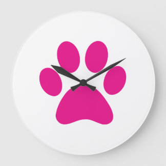Paw Print Große Wanduhr