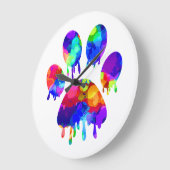 Paw Print Große Wanduhr (Winkel)