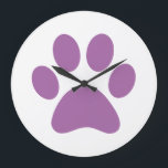 Paw Print   Große Wanduhr<br><div class="desc">Fun Paw Print Design für Tierfreunde!</div>