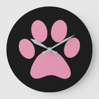 Paw Print Große Wanduhr