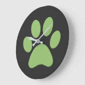 Paw Print Große Wanduhr (Winkel)